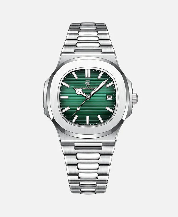 Calvaro Waterproof Luminous Quartz Watch-Watches-Calvaro-Silver/ Green-ByCalvaro