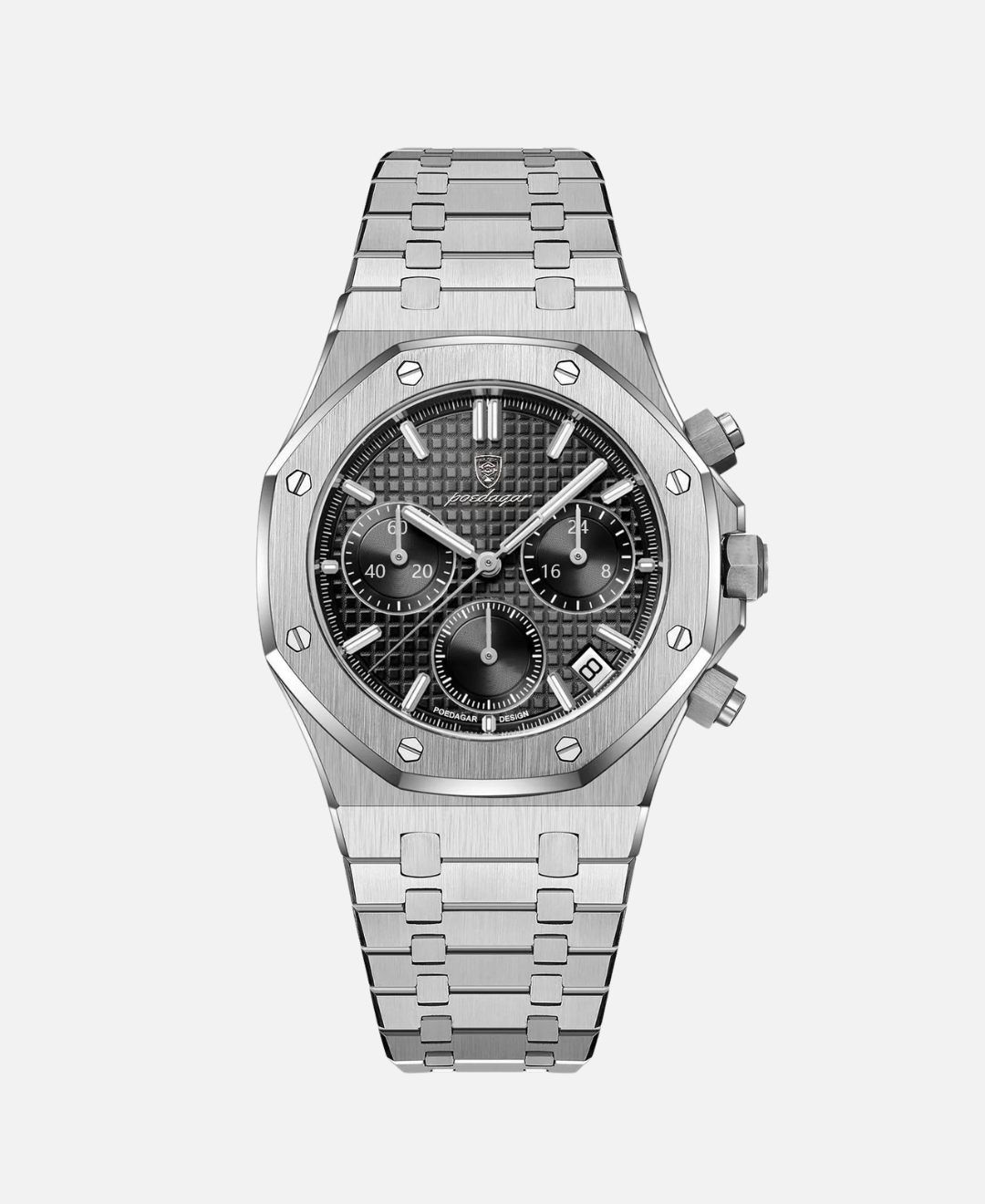 Calvaro Steel Quartz Chronograph-Watches-Calvaro-Silver/ Black-ByCalvaro