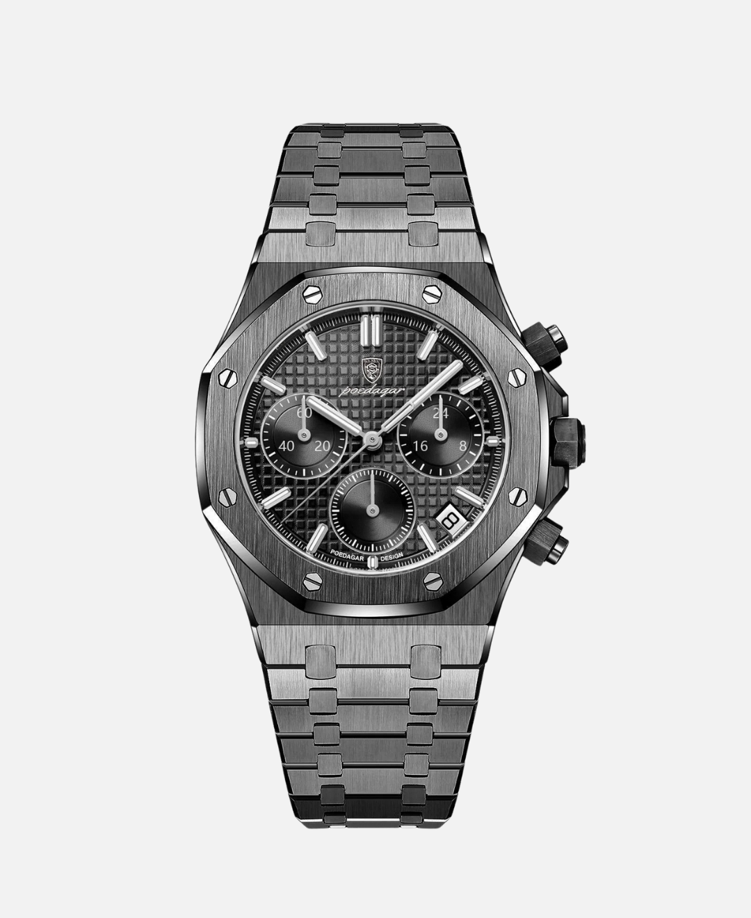 Calvaro Steel Quartz Chronograph-Watches-Calvaro-Black/ Black-ByCalvaro