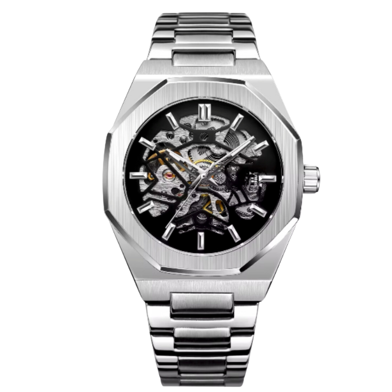 Calvaro Automatic Skeleton Watch-Watches-Calvaro-Black-ByCalvaro