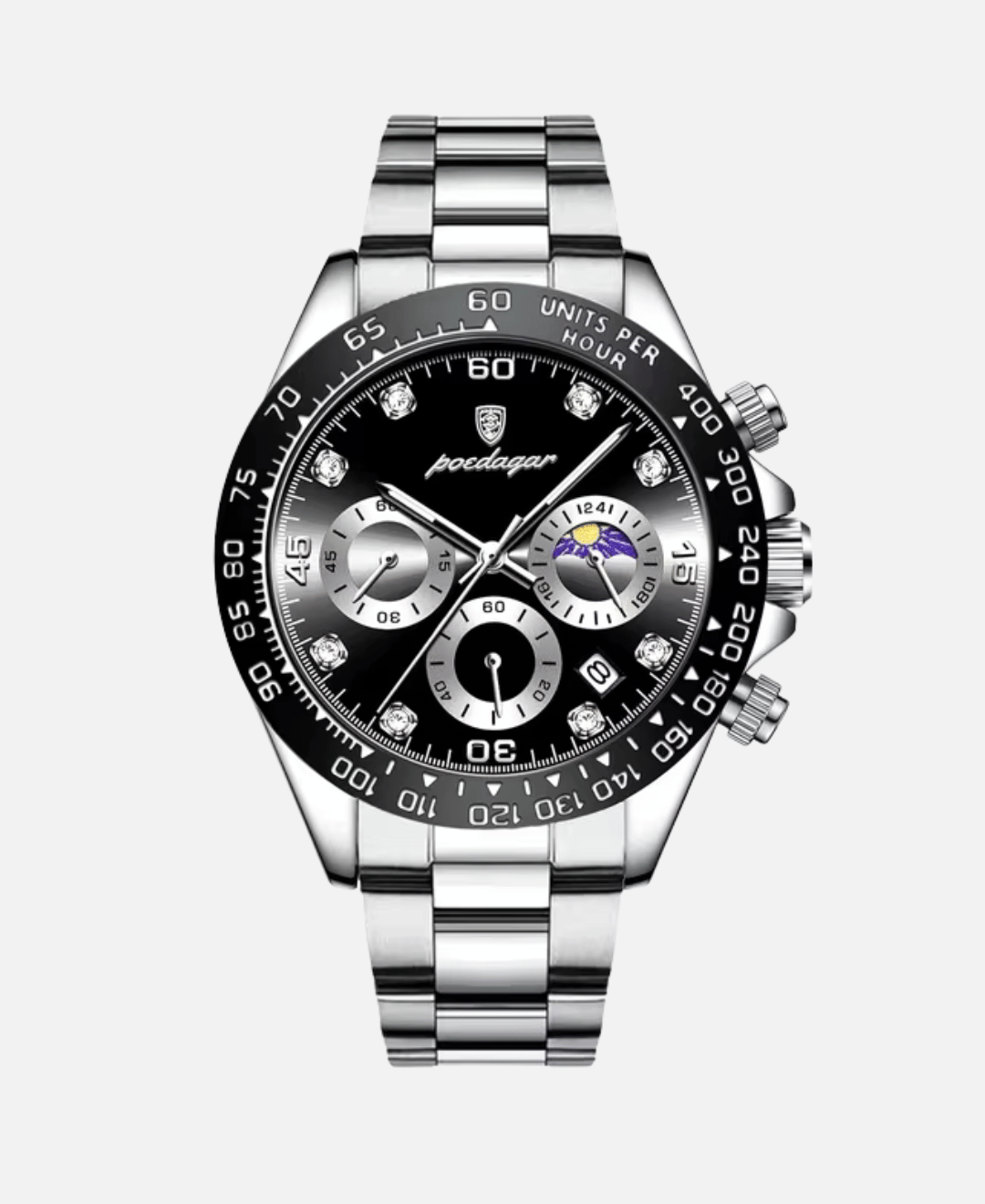 Calvaro Luminous Chronograph Quartz Watch-Watches-Calvaro-Black-ByCalvaro