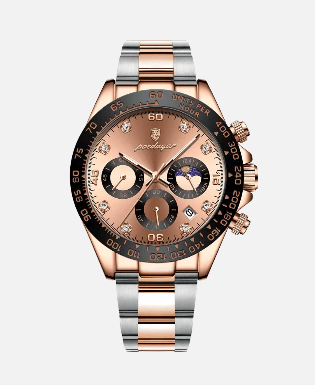 Calvaro Luminous Chronograph Quartz Watch-Watches-Calvaro-Pink Gold-ByCalvaro