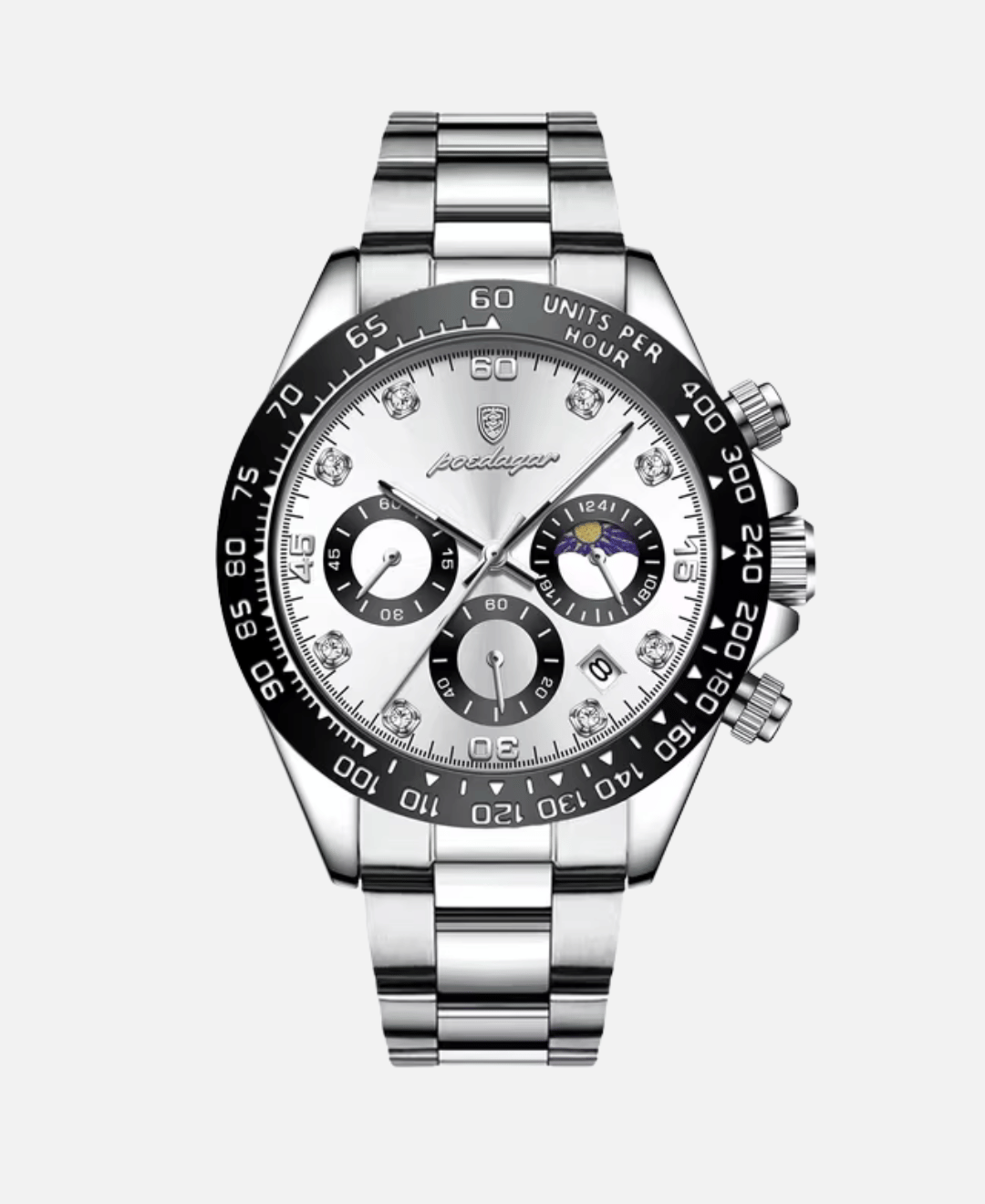Calvaro Luminous Chronograph Quartz Watch-Watches-Calvaro-White-ByCalvaro