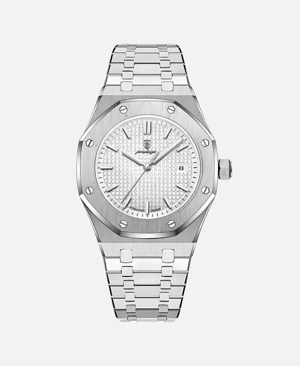 Calvaro Oak Chronograph Quartz Watch-Watches-Calvaro-Silver/ White-ByCalvaro