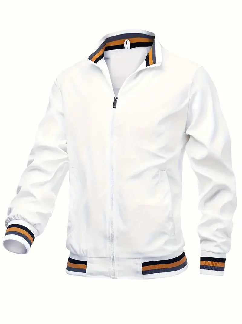 Men's Bomber Jacket Stylish Vintage Design-Jackets-Calvaro-White-XS-ByCalvaro