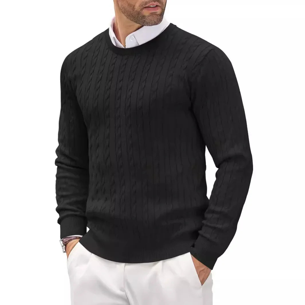 Men’s Classic Casual Sweater-Sweaters-Calvaro-Black-M-ByCalvaro