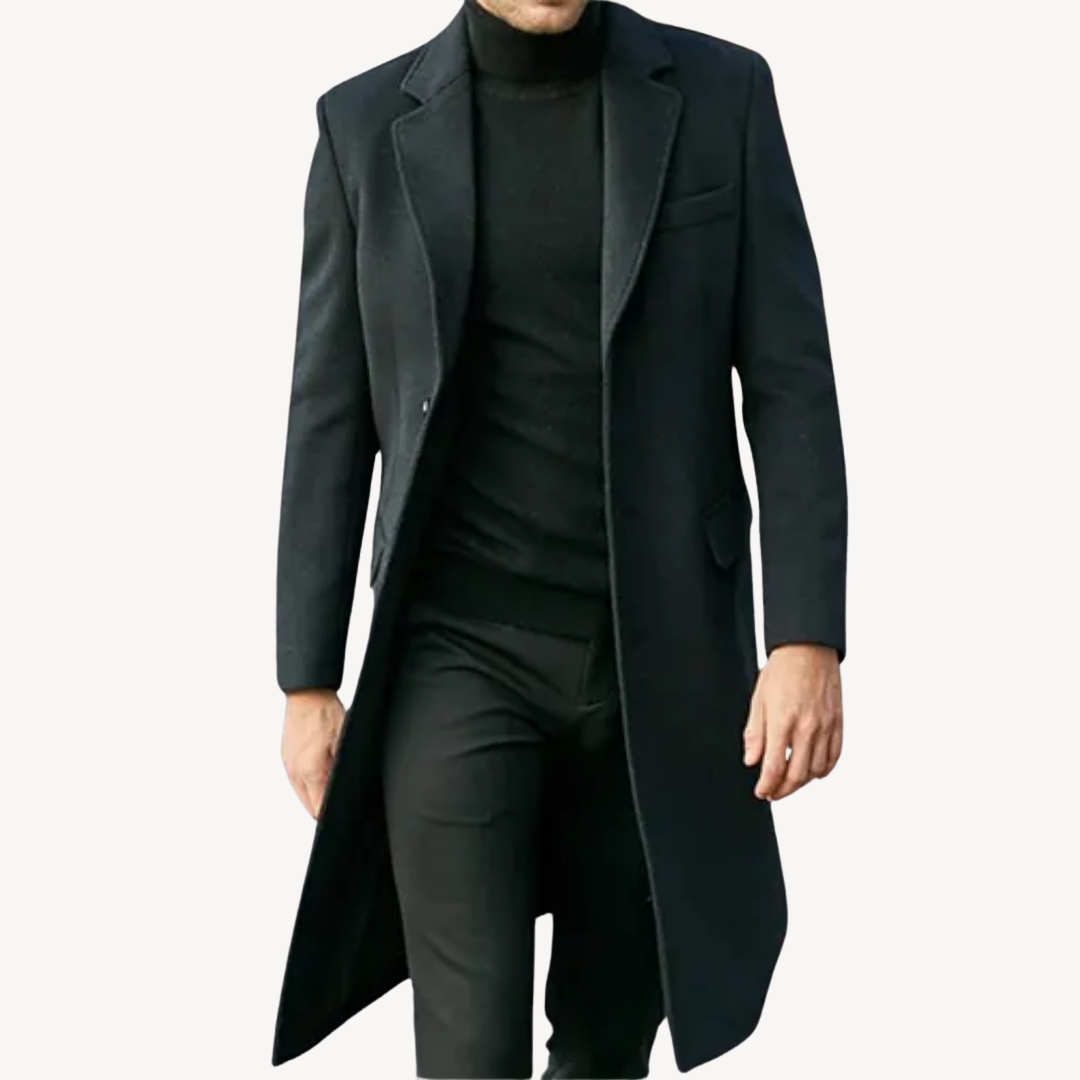 Men's Classic Tailored Long Coat-Men's Coats & Jackets-Calvaro-ByCalvaro