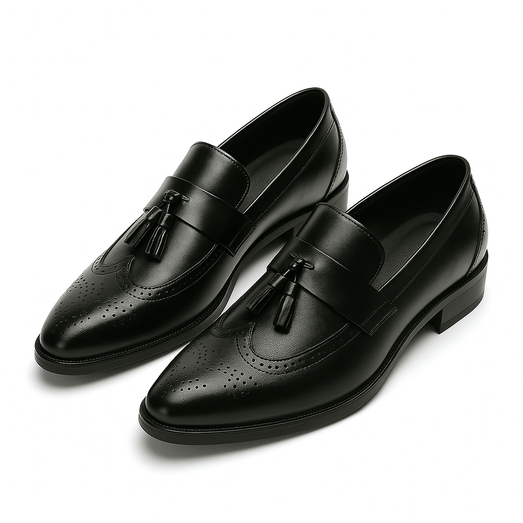Men’s Classic Tassel Loafers-Men's Shoes-Calvaro-Black-37-ByCalvaro