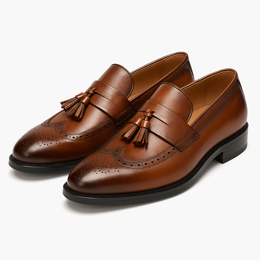 Men’s Classic Tassel Loafers-Men's Shoes-Calvaro-Brown-37-ByCalvaro