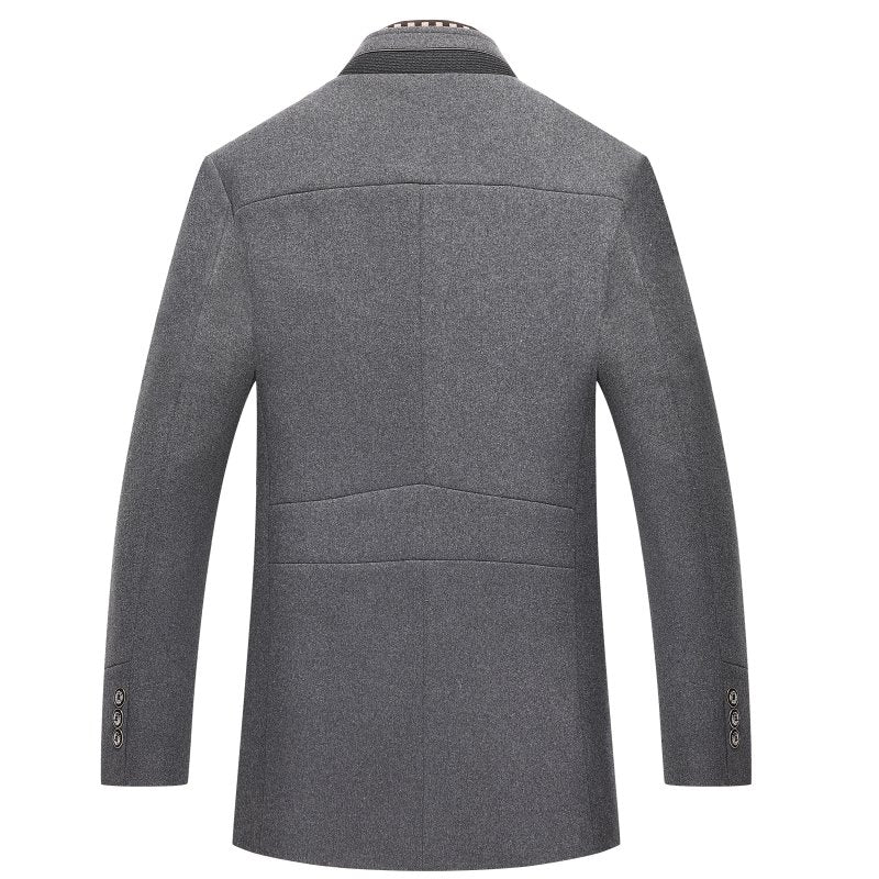 Men’s Detachable Zip Collar Pea Coat-Coats & Jackets-Calvaro-ByCalvaro