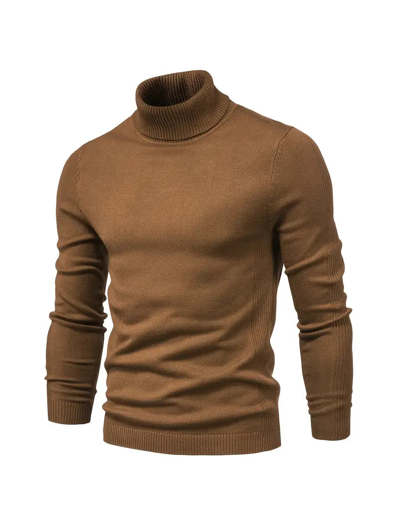 Men's Fitted Turtleneck Sweater-Sweaters-Calvaro-ByCalvaro