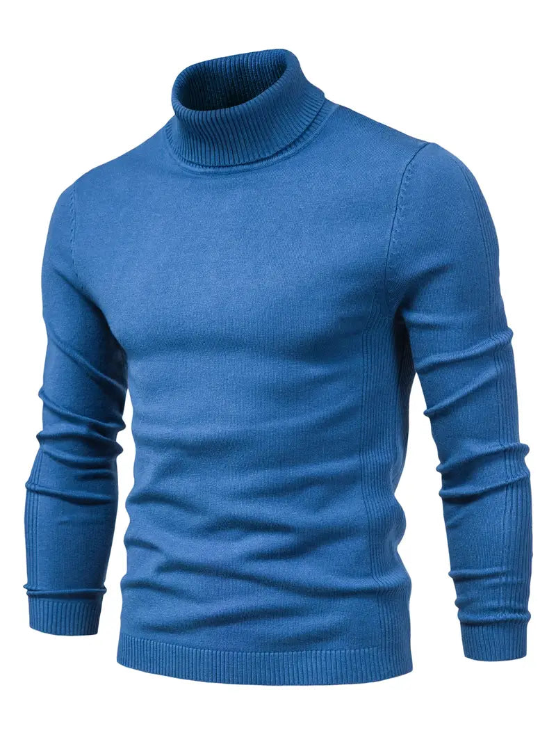Men's Fitted Turtleneck Sweater-Sweaters-Calvaro-ByCalvaro