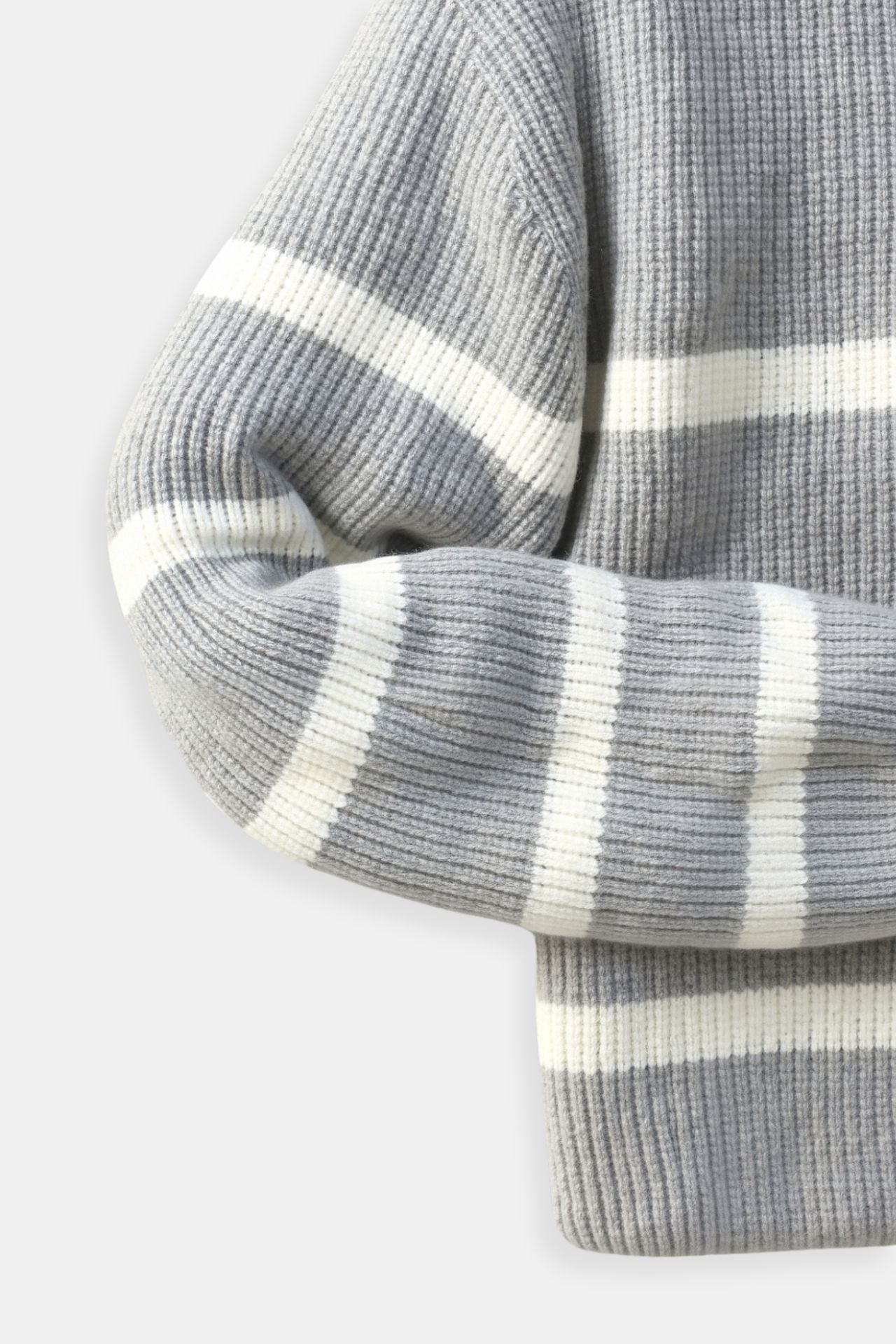 Men’s Half Zip Striped Knit Sweater-Men's Sweaters-Calvaro-ByCalvaro