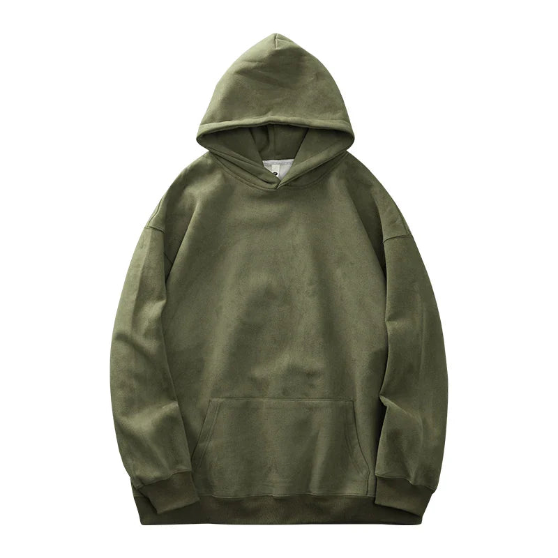 Men's Heavyweight Fleece Warm Casual Hoodie-Hoodie-Calvaro-Olive-M-ByCalvaro