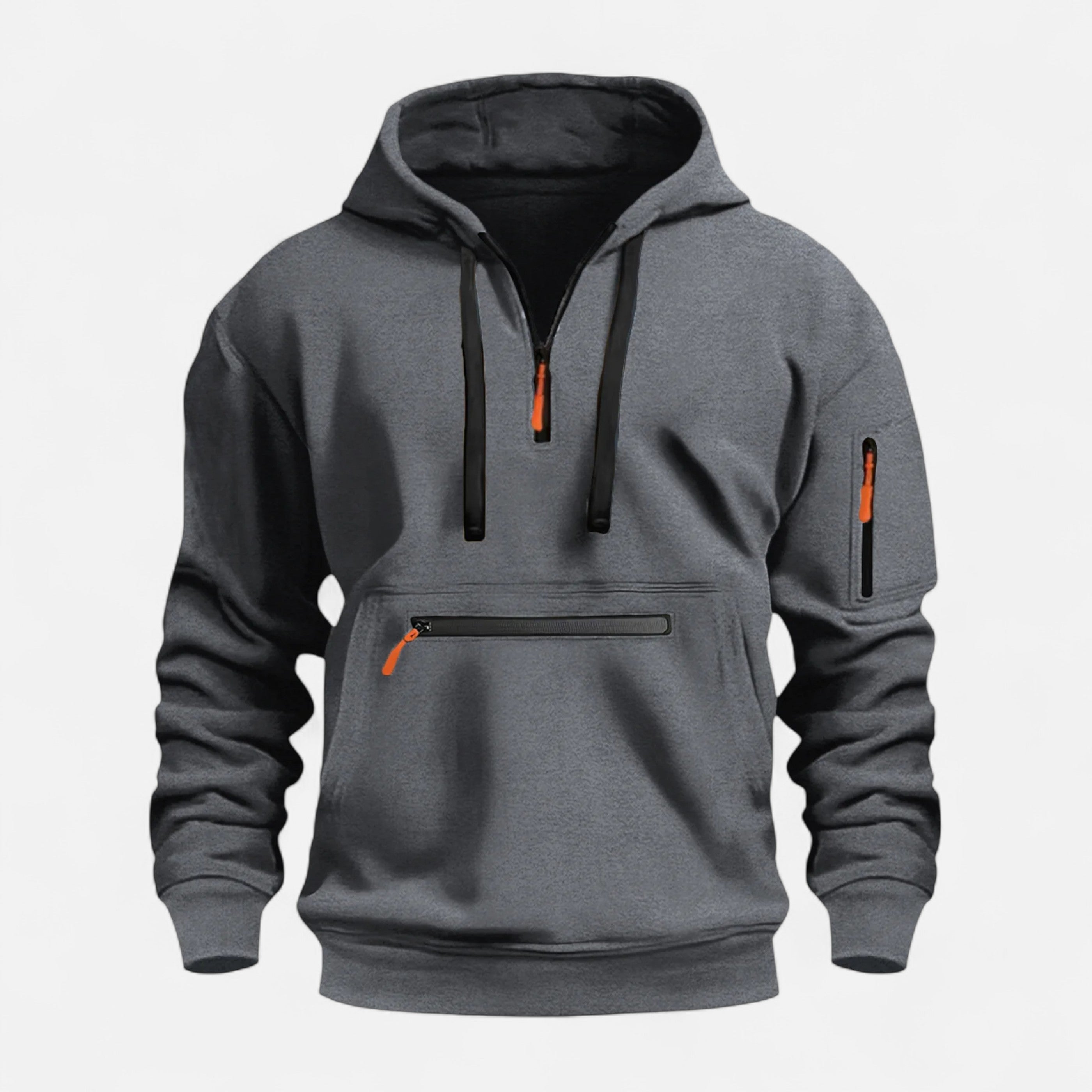 Men’s Hooded Sweater-Hoodie-Calvaro-Dark Grey-S-ByCalvaro