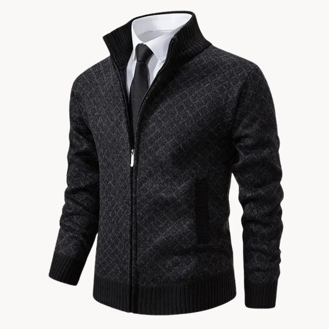 Men’s Jacquard Knit Turtleneck Sweater-Men's Sweaters-ByCalvaro-ByCalvaro
