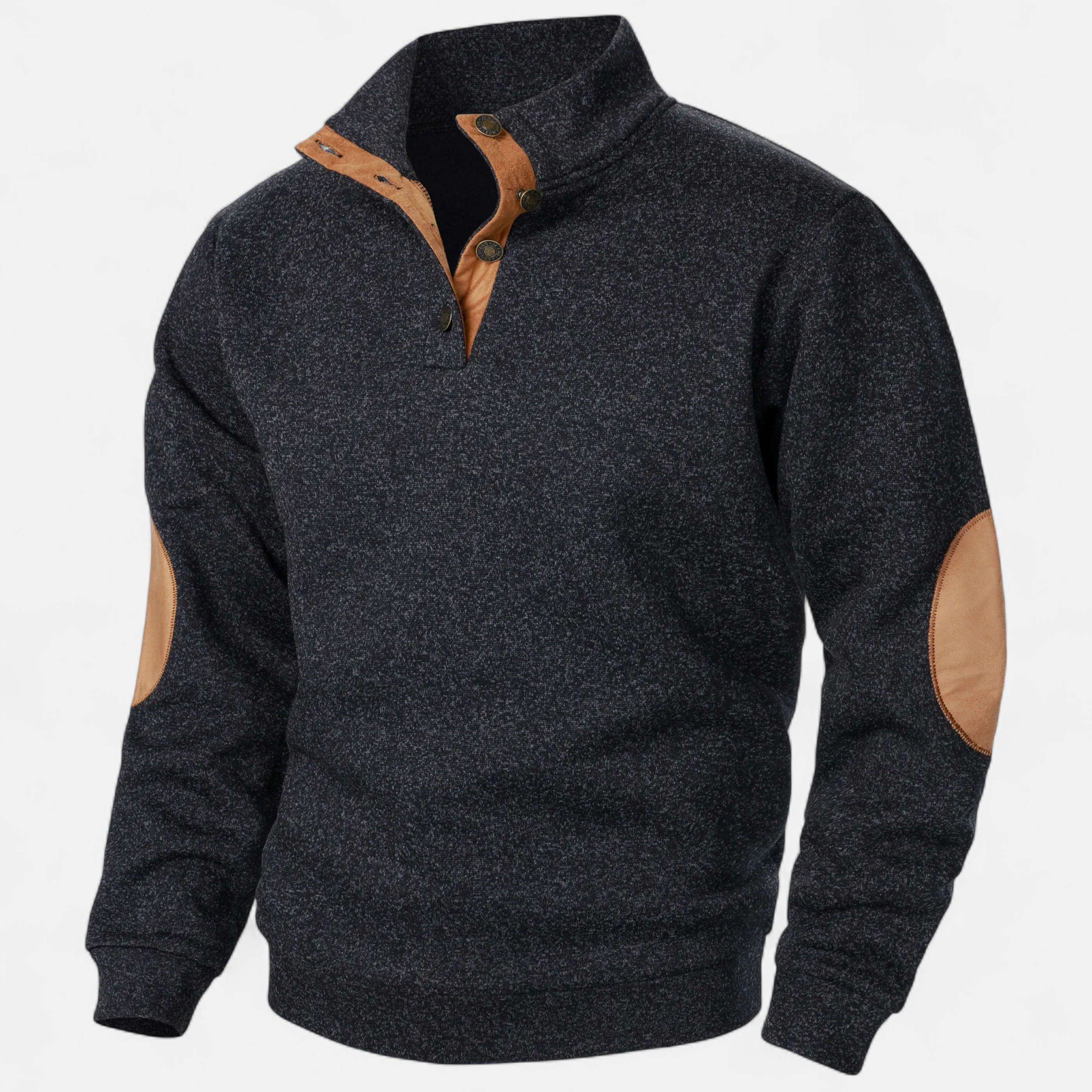 Men’s Knit Sweater with Stand Collar-Sweaters-Calvaro-ByCalvaro