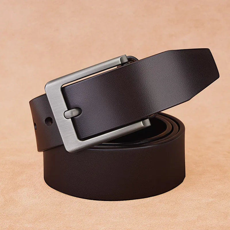 Men’s Leather Belt with Classic Design-Men's Belts-Calvaro-ByCalvaro