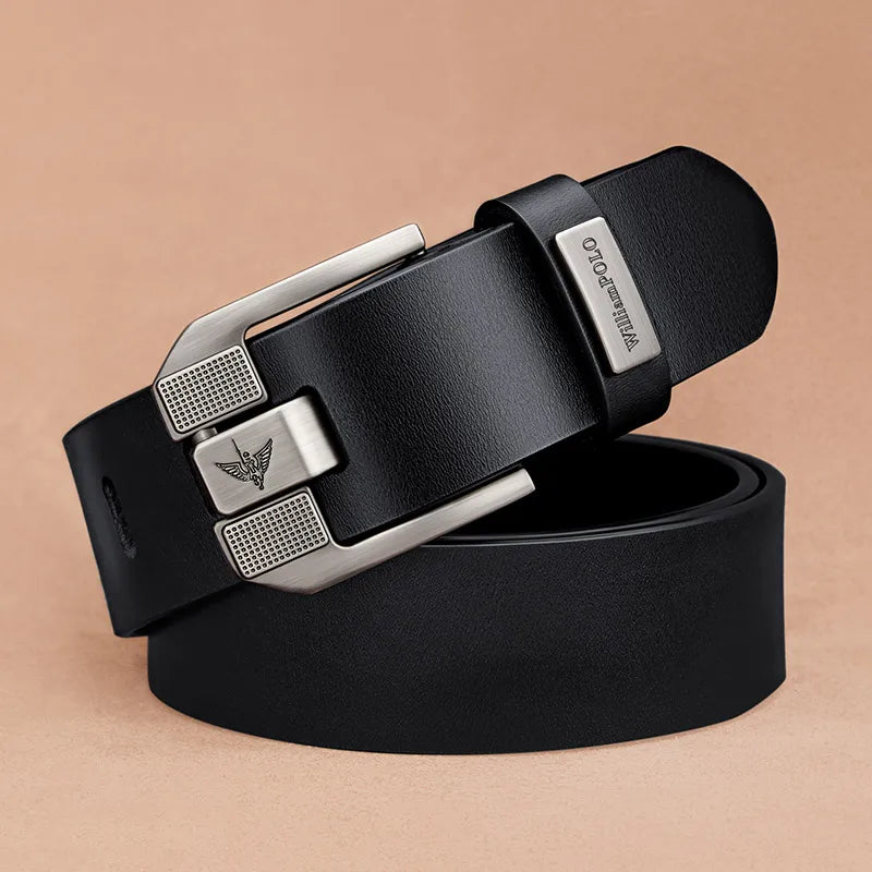 Men’s Leather Belt with Polished Finish-Men's Belts-Calvaro-ByCalvaro