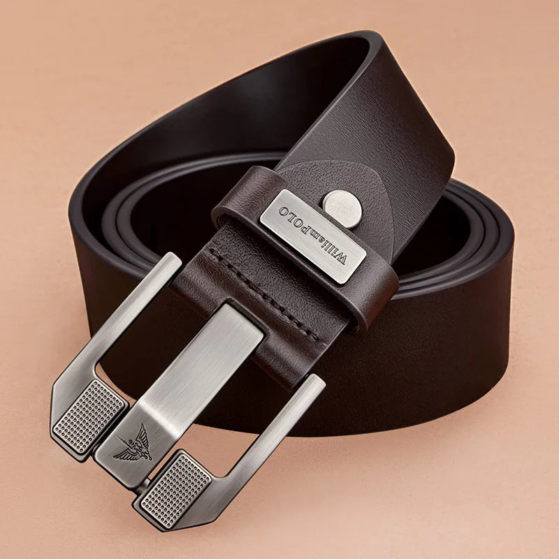 Men’s Leather Belt with Polished Finish-Men's Belts-Calvaro-ByCalvaro