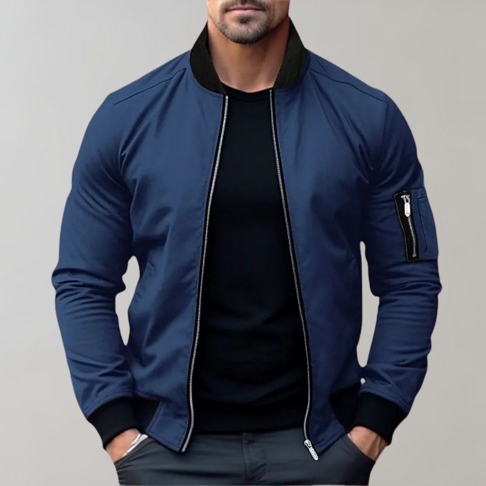 Men's Lightweight Bomber Jacket for All Seasons-Jackets-Calvaro-ByCalvaro