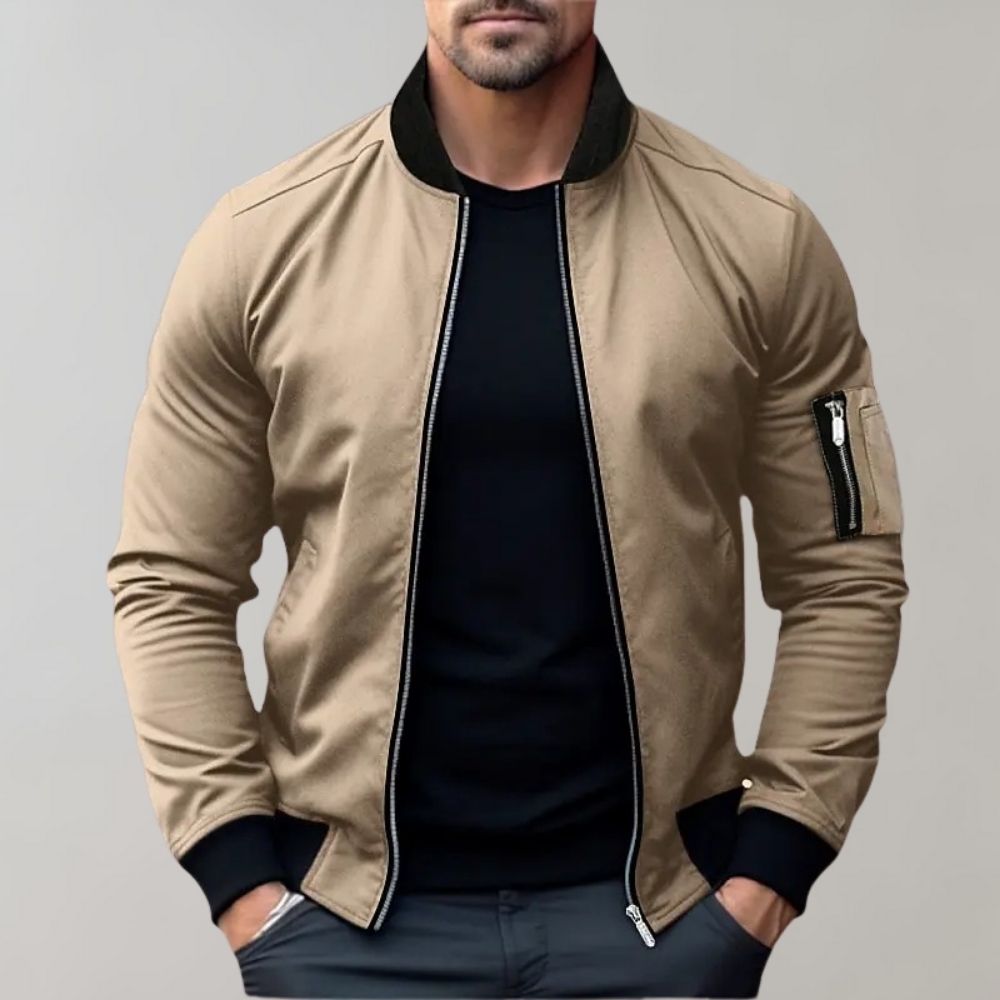 Men's Lightweight Bomber Jacket for All Seasons-Jackets-Calvaro-ByCalvaro