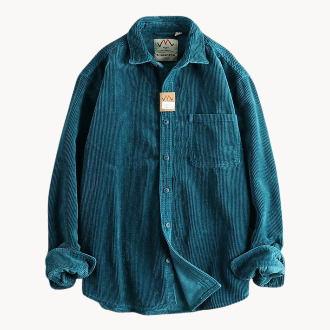 Men’s Long Sleeve Corded Work Shirt-Shirt-Calvaro-ByCalvaro