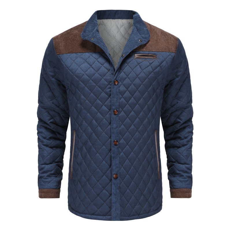 Men’s Patchwork Stand Collar Jacket-Jackets-Calvaro-ByCalvaro