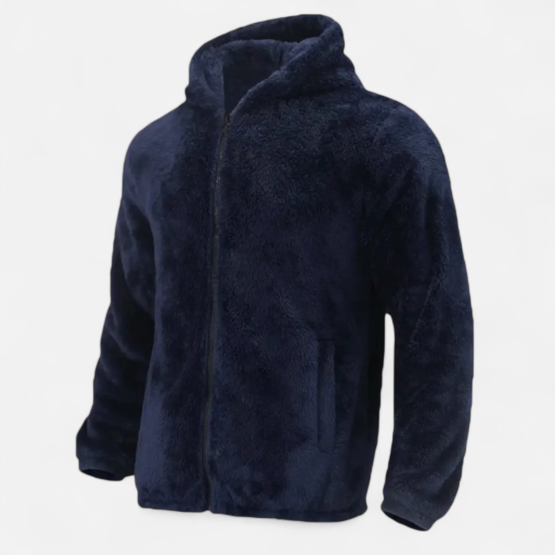 Men’s Plush Fleece Hooded Jacket-Jackets-Calvaro-ByCalvaro