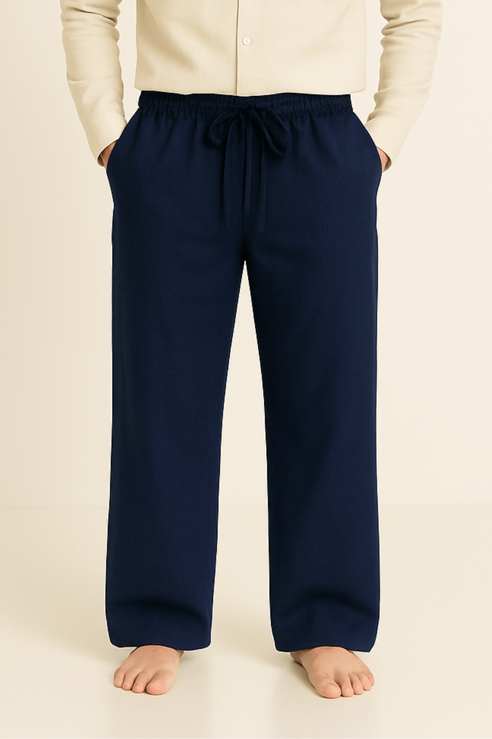 Men’s Relaxed Fit Drawstring Pants-Pants-Calvaro-Navy-S-ByCalvaro