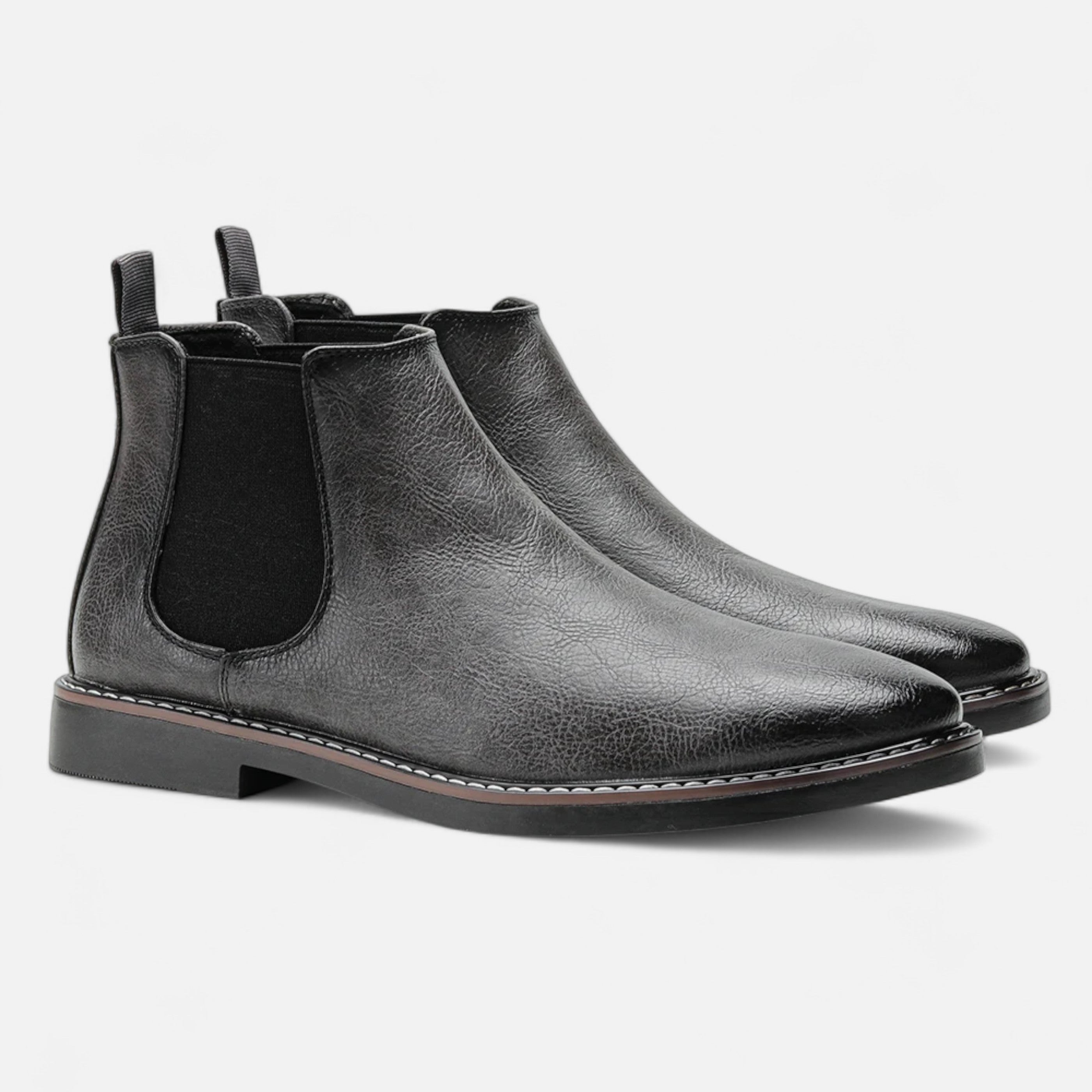 Men’s Retro Style Chelsea Boots-Shoes-Calvaro-Grey-6.5-ByCalvaro
