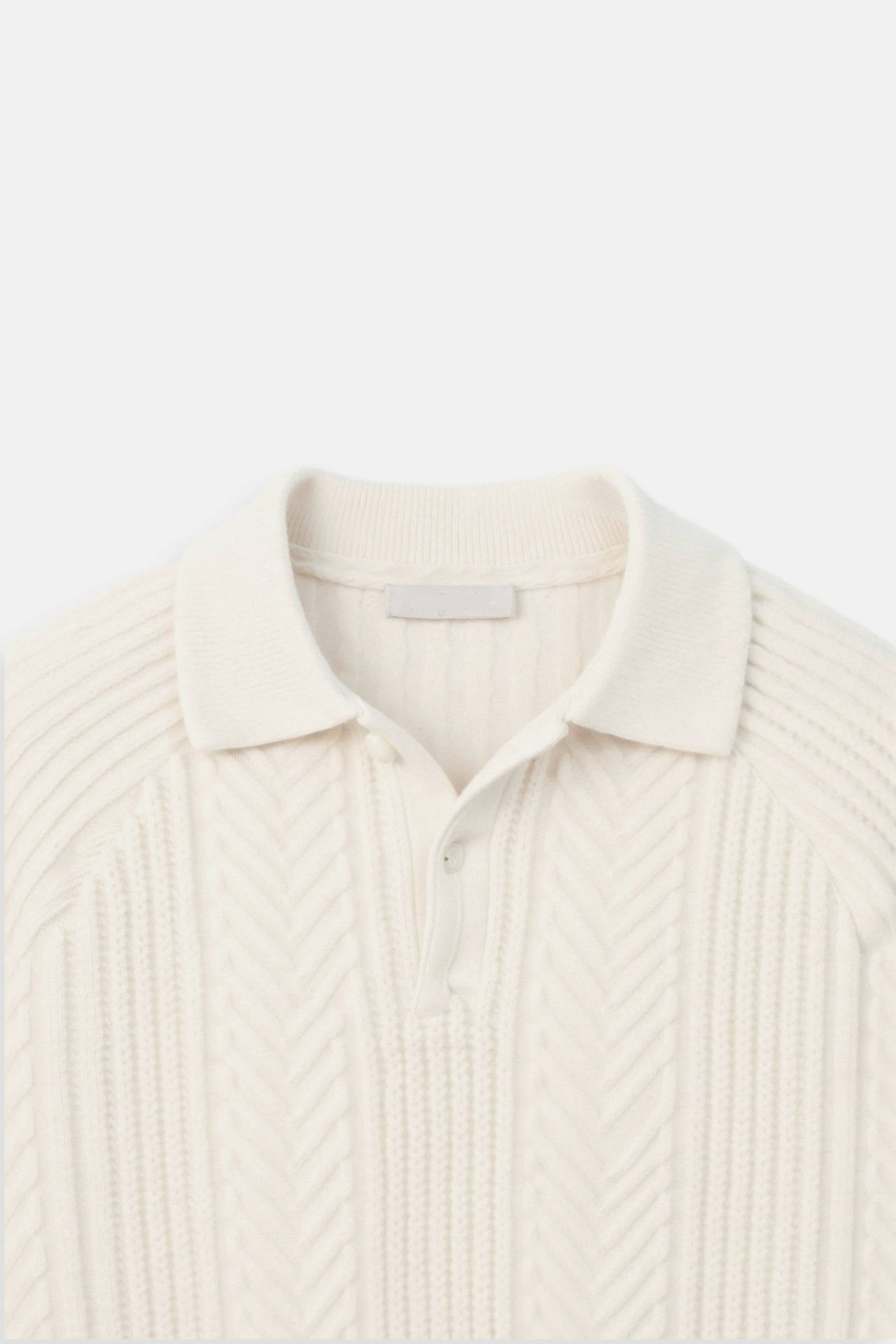 Men’s Ribbed Knit Sweater Polo Collar-Men's Sweaters-Calvaro-ByCalvaro