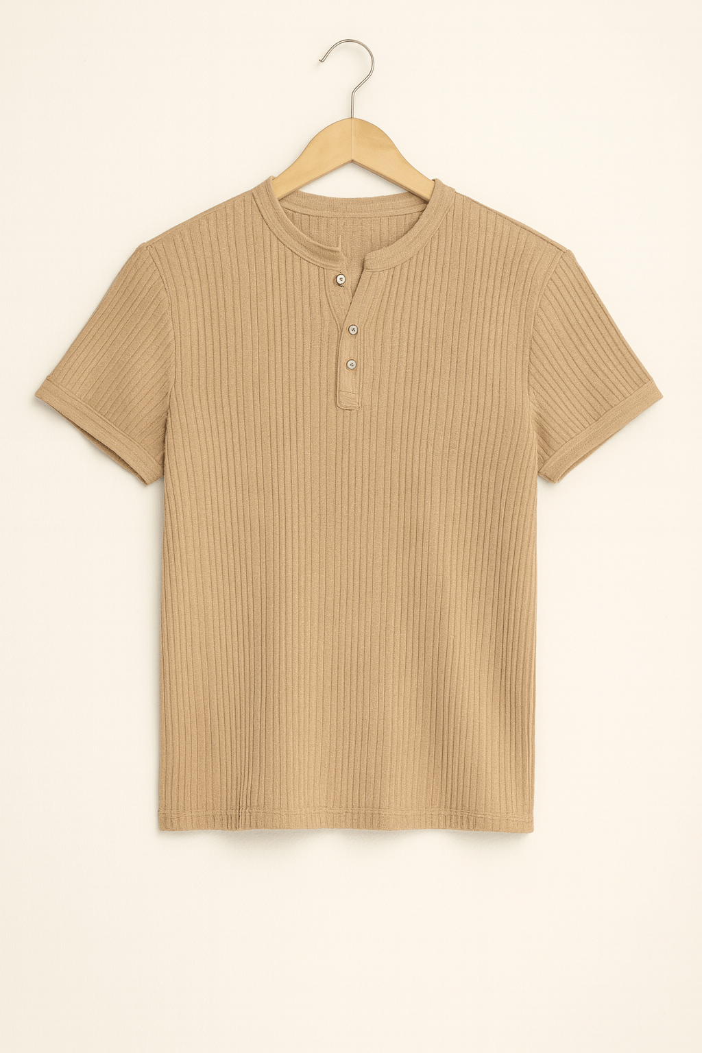Men's Ribbed Short Sleeve Shirt Top-Shirts-Calvaro-ByCalvaro