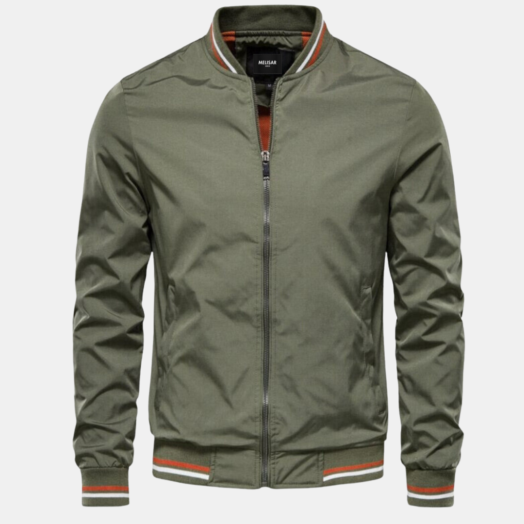 Men's Sporty Bomber Jacket for All Seasons-Jacket-Calvaro-ByCalvaro