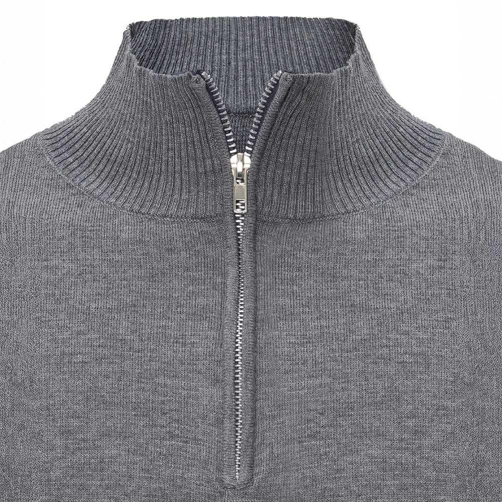 Men’s Stand Collar Zip Sweater-Sweaters-Calvaro-ByCalvaro