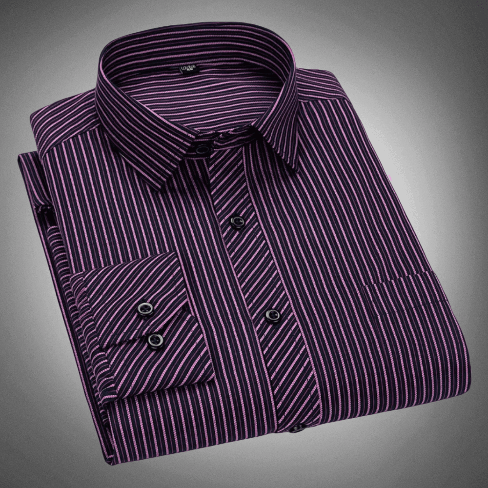Men’s Striped Classic Shirt-Shirts-Calvaro-ByCalvaro