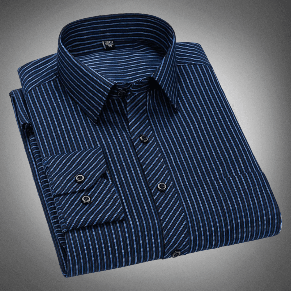 Men’s Striped Classic Shirt-Shirts-Calvaro-ByCalvaro