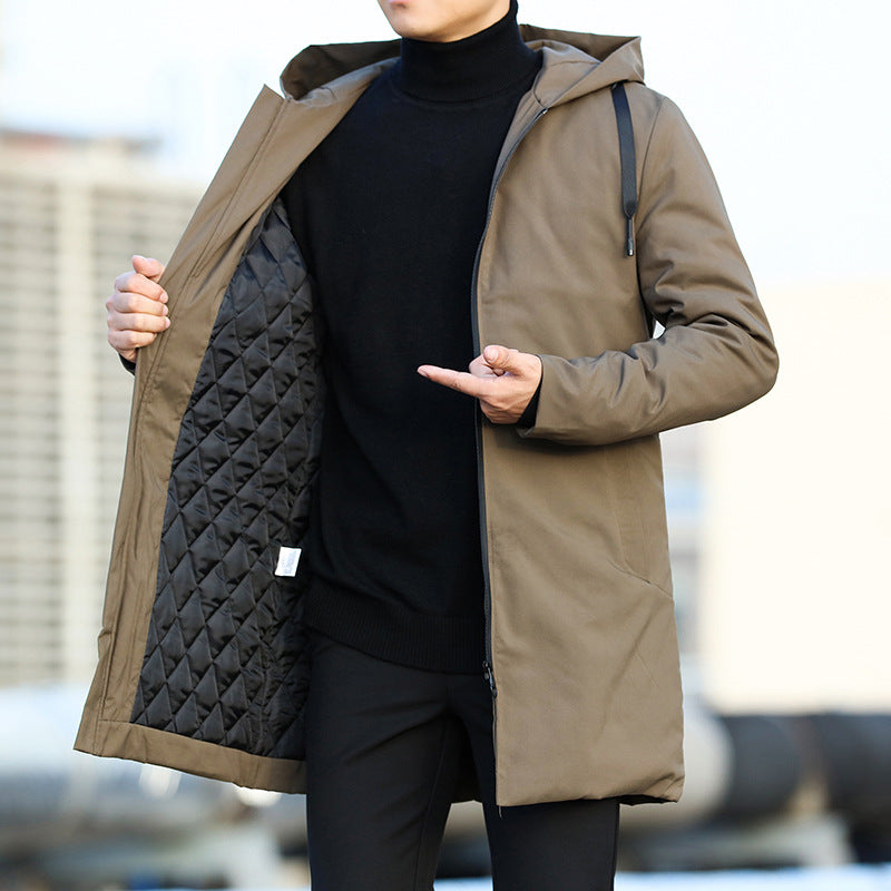 Men’s Stylish Quilted Hooded Winter Coat-Men Coats-Calvaro-Brown-XS-ByCalvaro