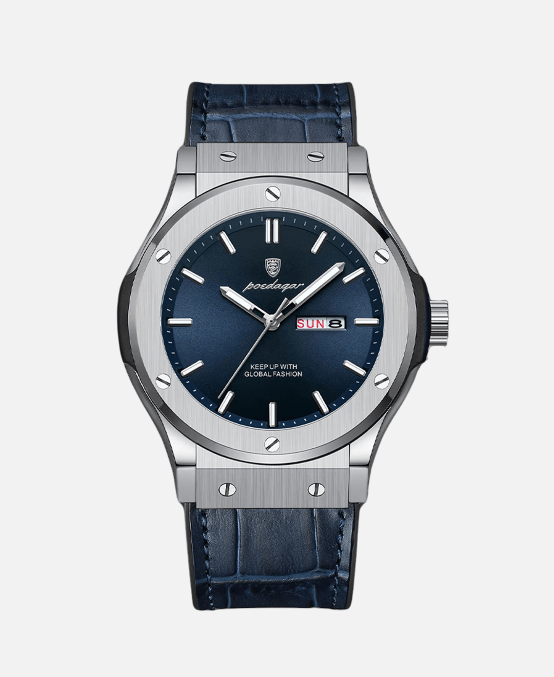 Calvaro Leather Quartz Waterproof-Watches-Calvaro-Blue-ByCalvaro