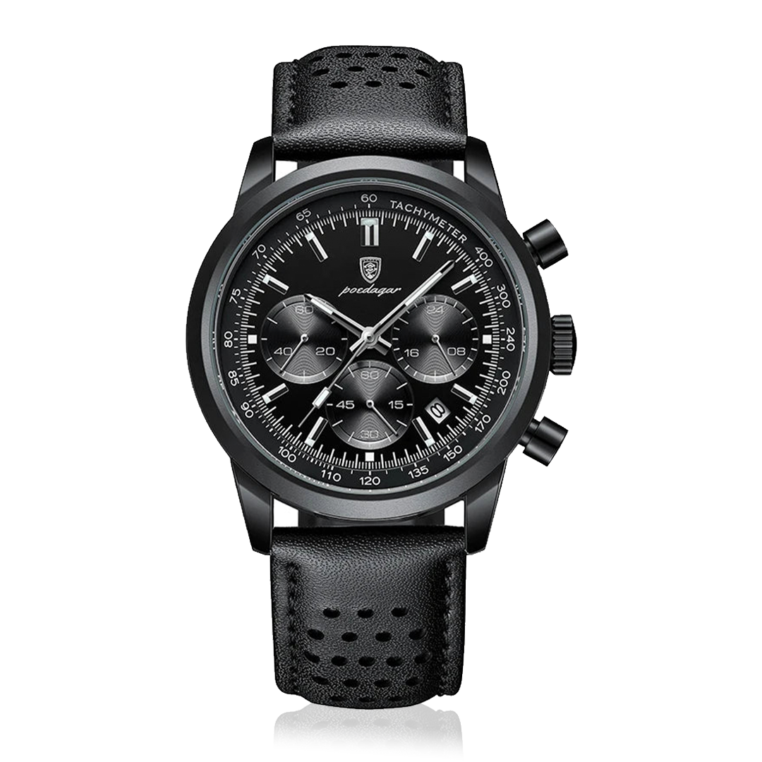 Calvaro Noir Black Chronograph Watch-Watches-Calvaro-Black-ByCalvaro
