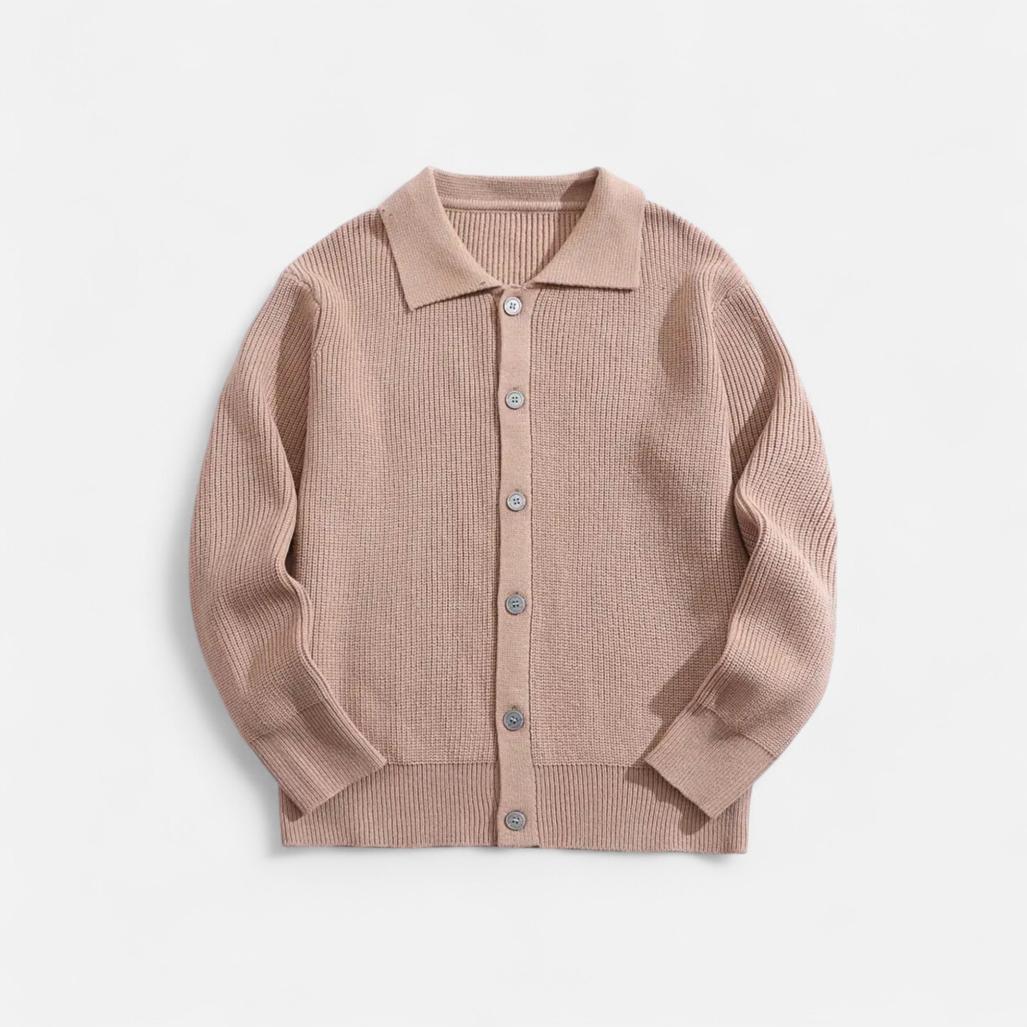 Men’s Academic Knit Cardigan Lapel Collar-Cardigan-Calvaro-ByCalvaro