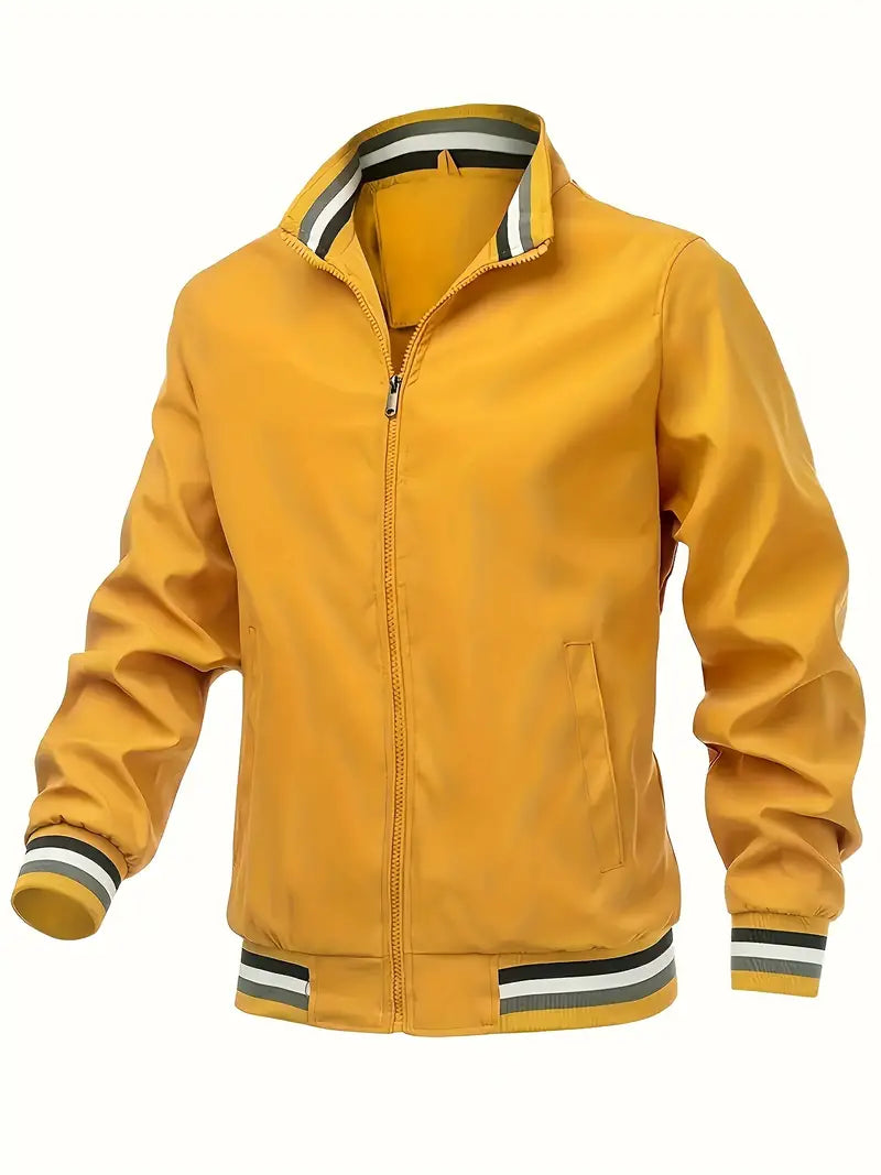 Men's Bomber Jacket Stylish Vintage Design-Jackets-Calvaro-Yellow-XS-ByCalvaro