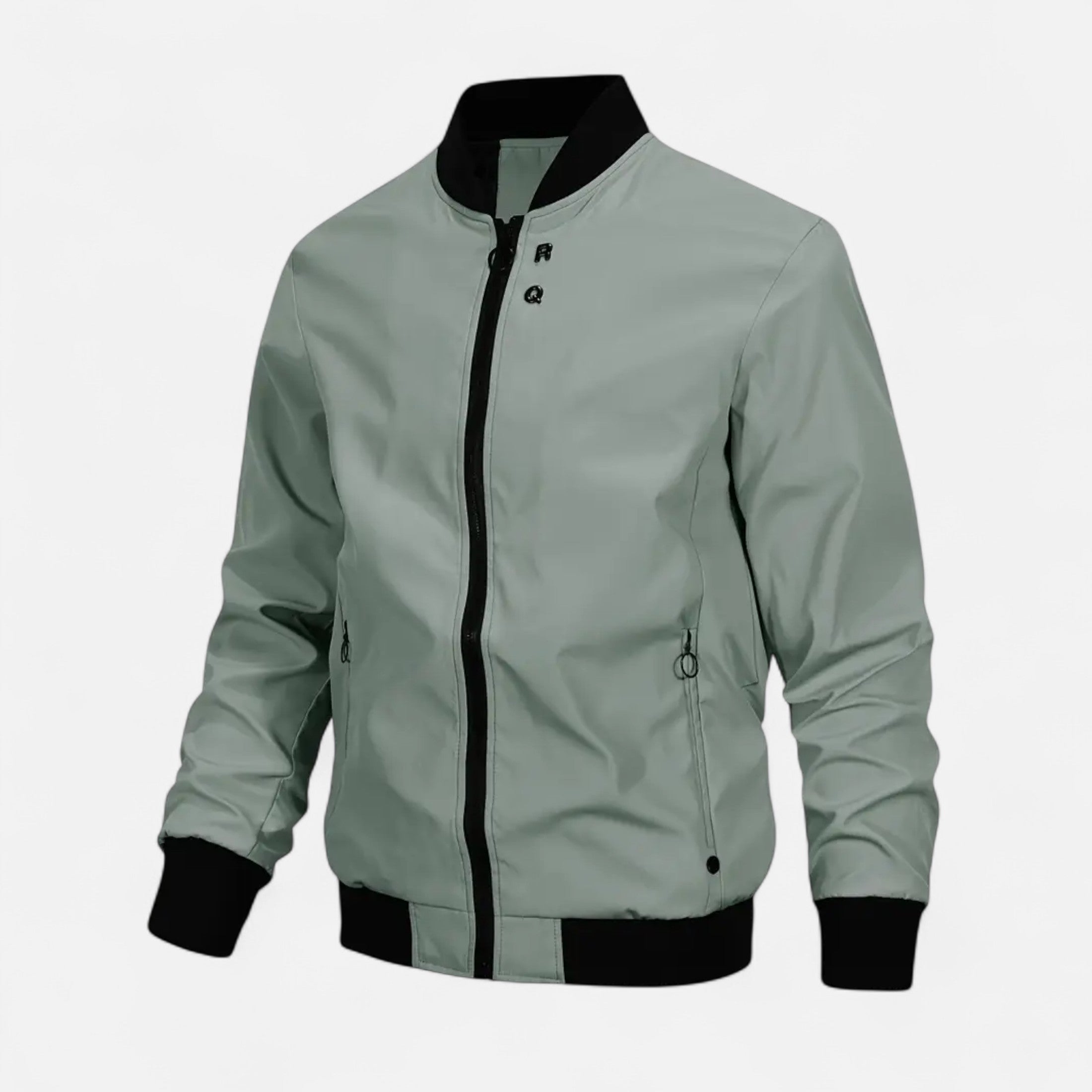 Men’s Classic Bomber Jacket Stand Collar-Jackets-Calvaro-Light Green-S-ByCalvaro