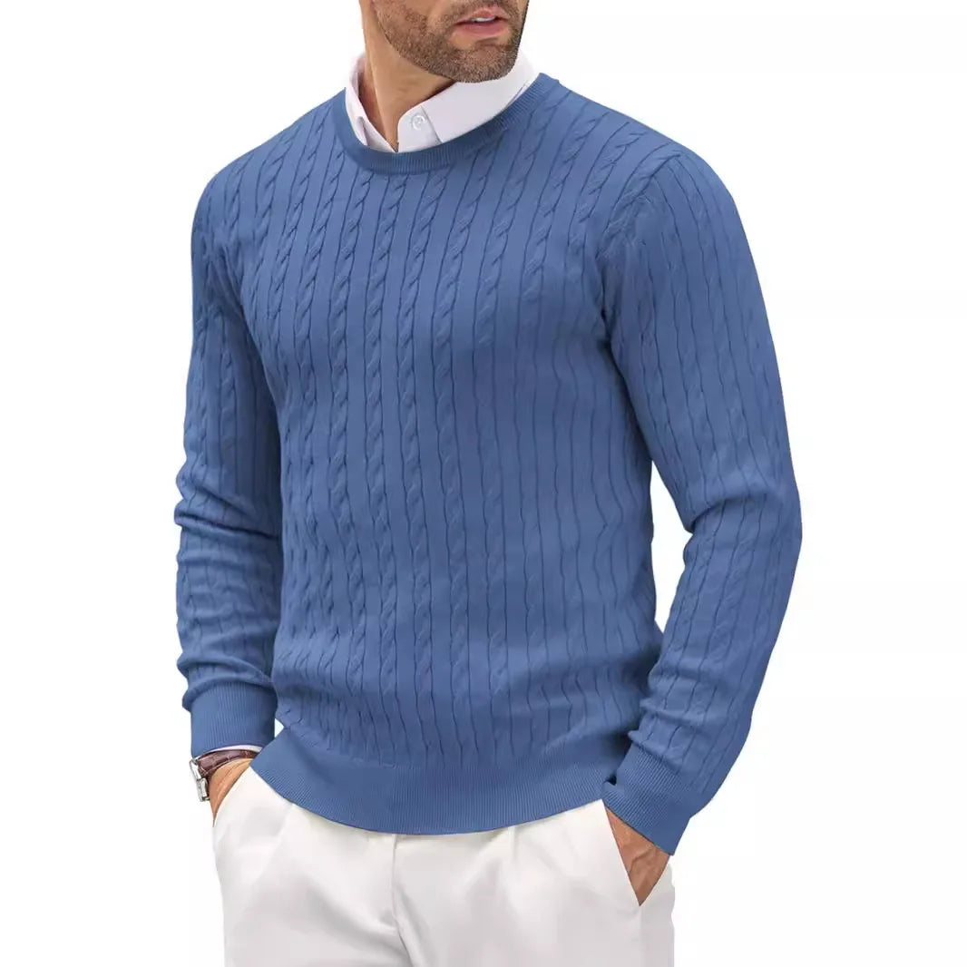 Men’s Classic Casual Sweater-Sweaters-Calvaro-Blue-M-ByCalvaro