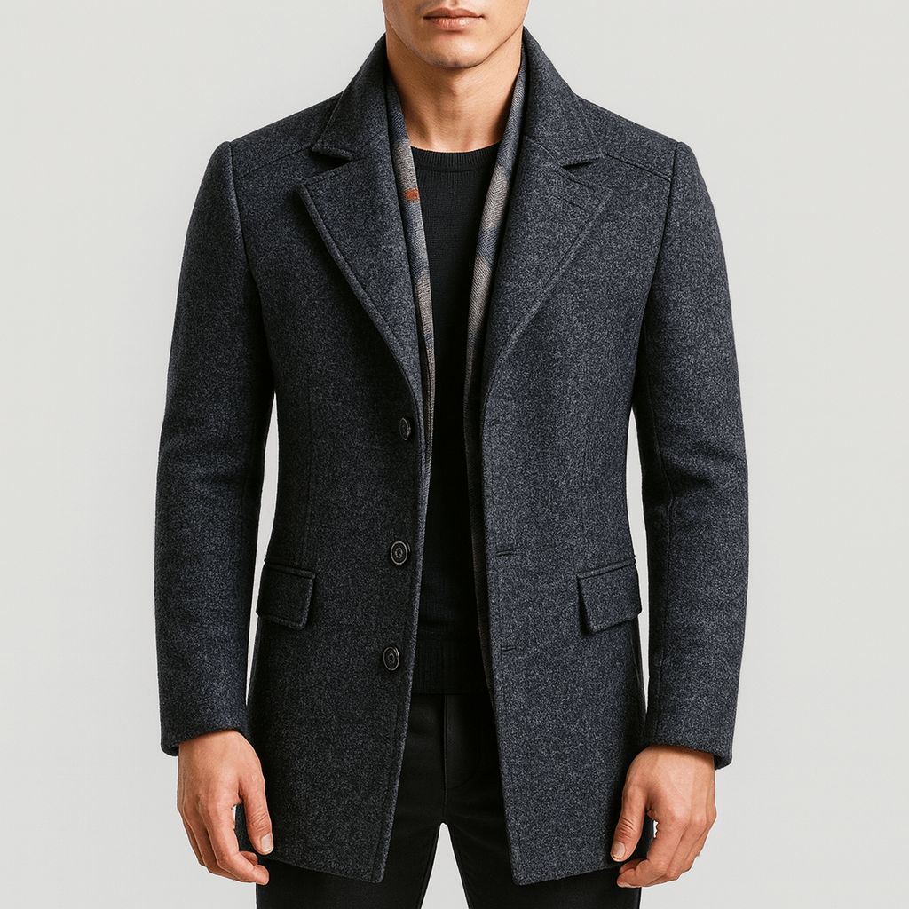 Men’s Classic Tailored Overcoat-Overcoats-Calvaro-ByCalvaro