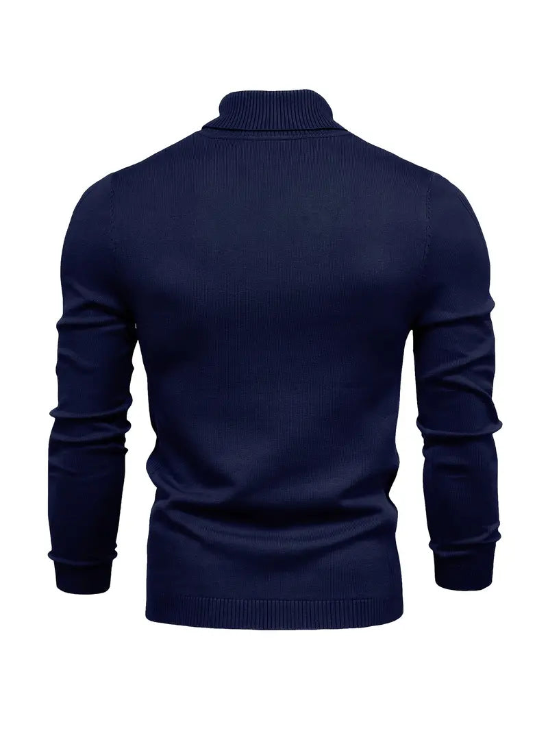 Men's Fitted Turtleneck Sweater-Sweaters-Calvaro-ByCalvaro