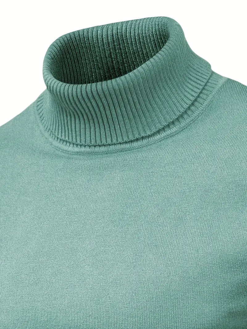 Men's Fitted Turtleneck Sweater-Sweaters-Calvaro-ByCalvaro