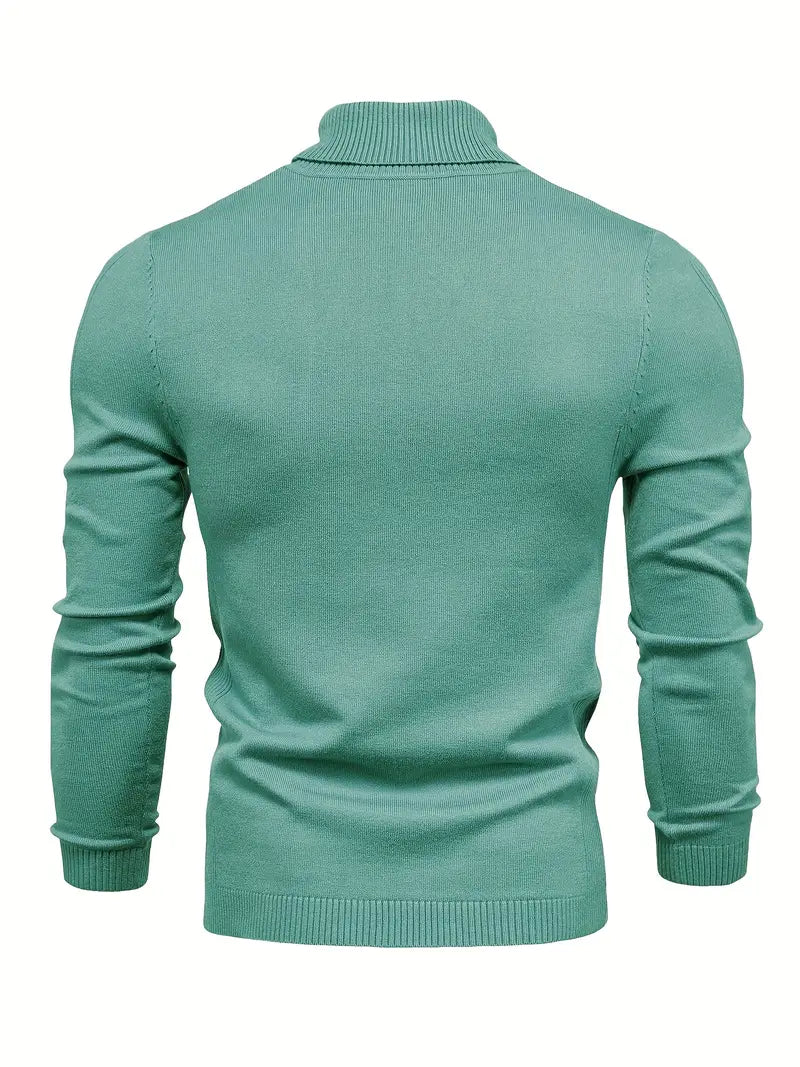 Men's Fitted Turtleneck Sweater-Sweaters-Calvaro-ByCalvaro