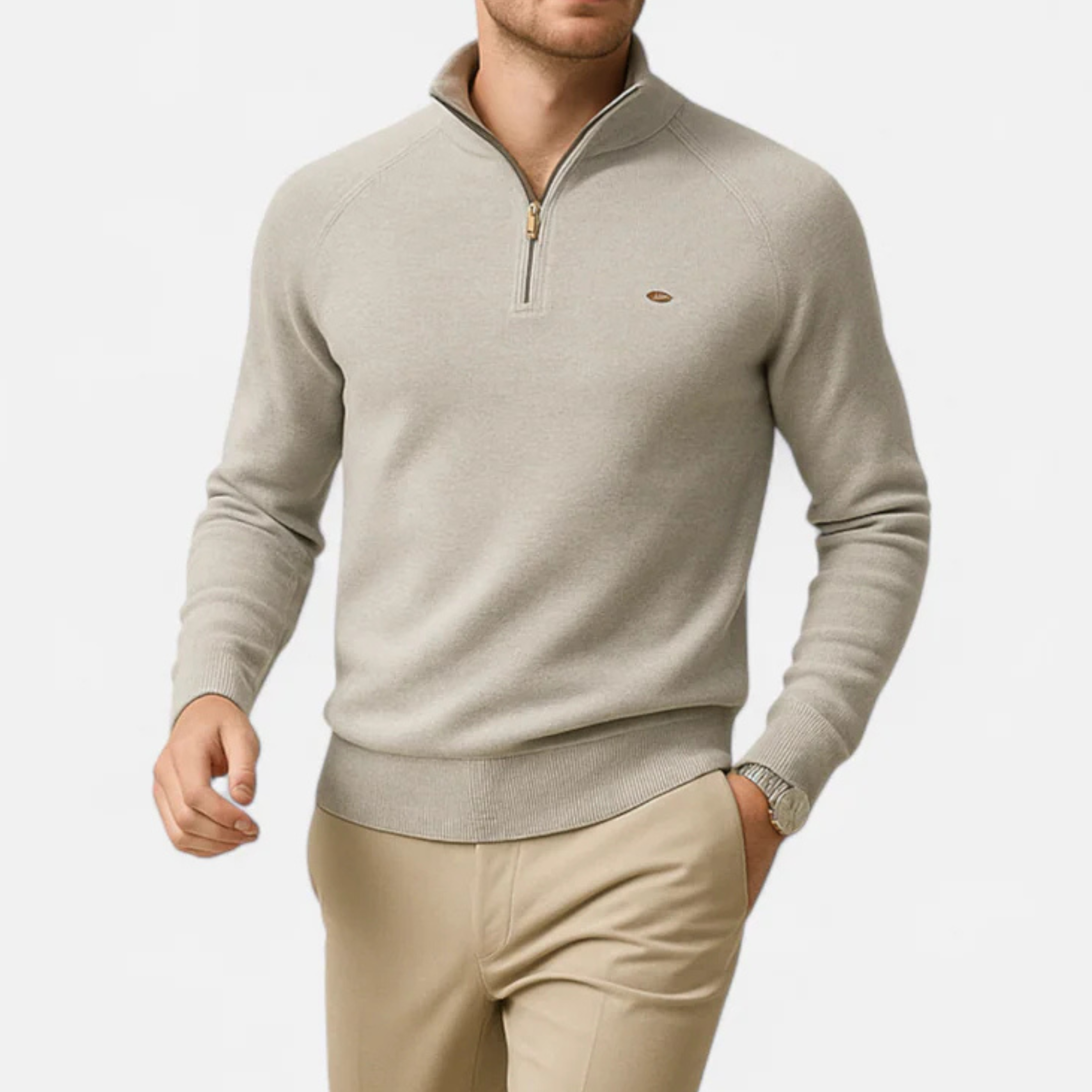 Men’s Knit Zip Sweater-Sweaters-Calvaro-ByCalvaro