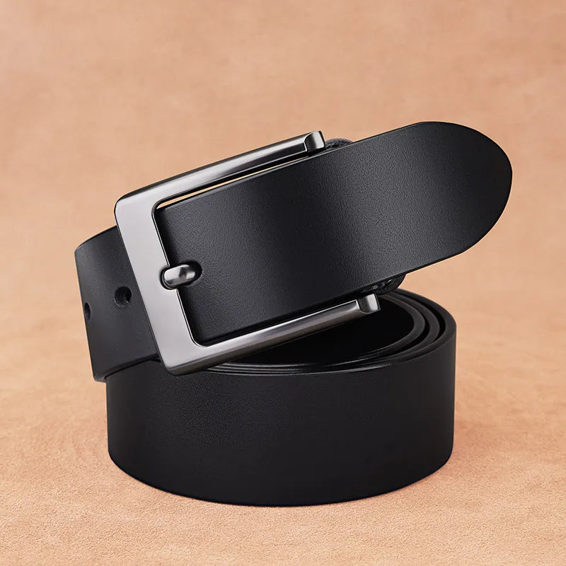 Men’s Leather Belt with Classic Design-Men's Belts-Calvaro-ByCalvaro
